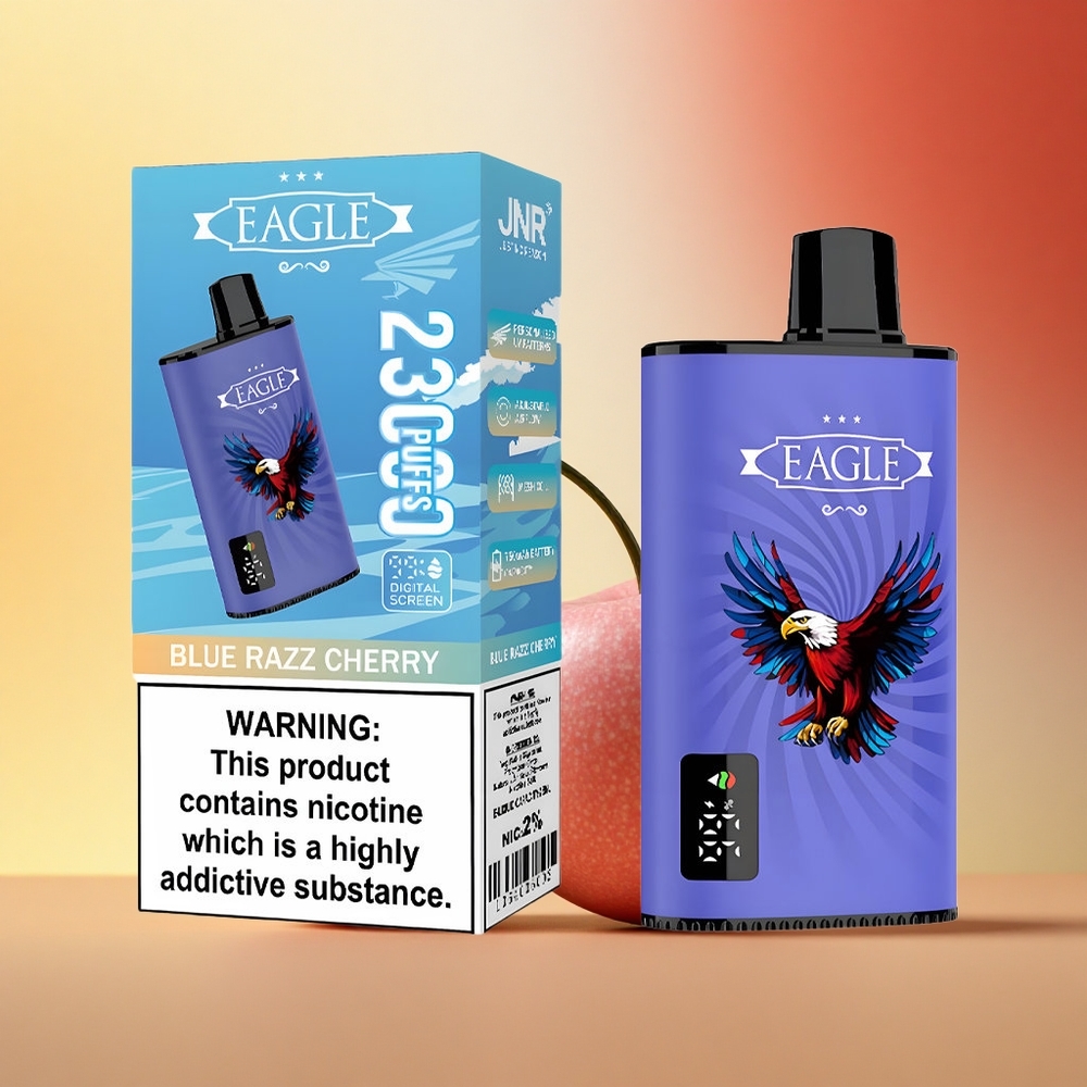 JNR EAGLE Smart 23000 Modra Malča Češnja z Digitalnim Zaslonom in Nastavljivim Pretokom Zraka