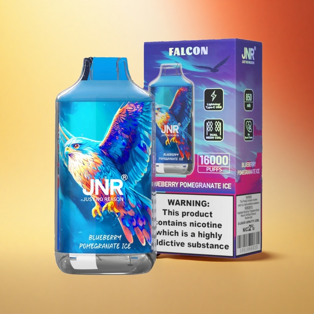 JNR Falcon 16000 Borovnica Granat Ledeni Dual Mesh 22ml 850mAh Type C