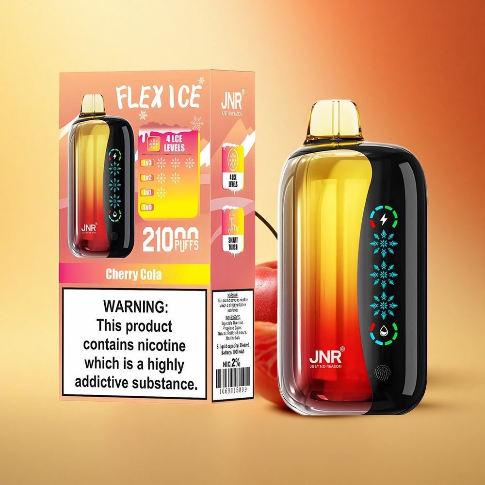 JNR Flex Ice 21000 Češnjeva Kola Ledni Prilagodljivi 26ml Zračni Tok 1.2 Ohm Dvojno Mreža