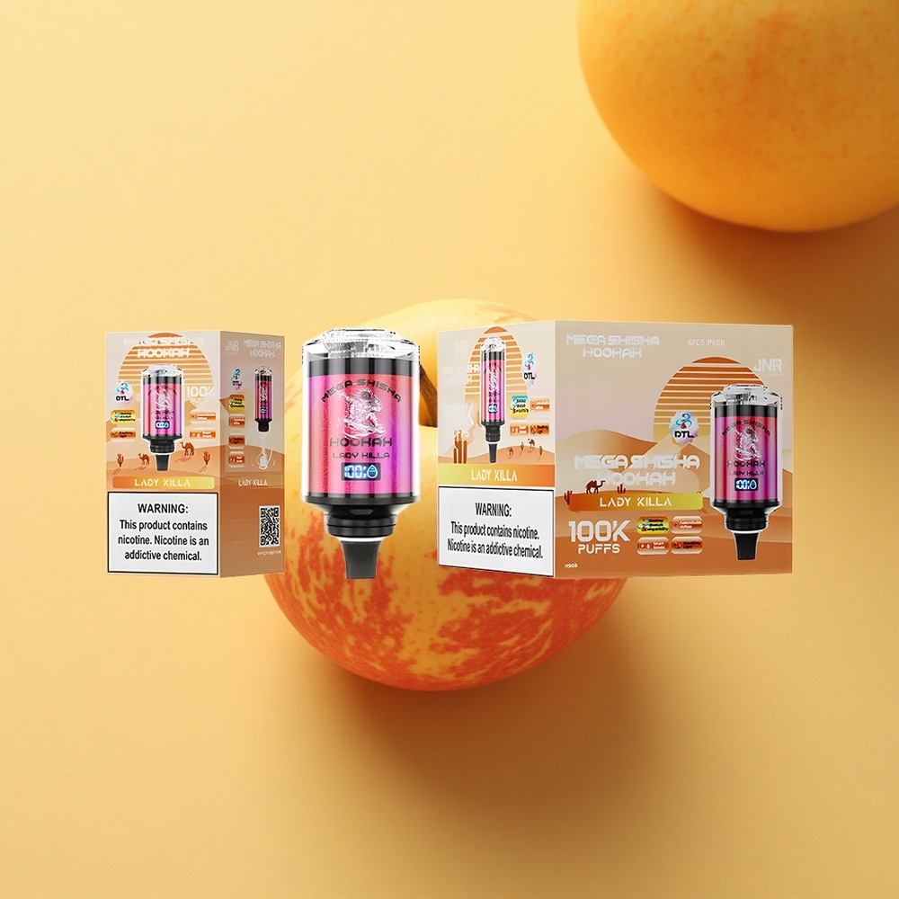 JNR Mega Shisha Hookah 100K Gospa Ubijalka Tip-C Hitri Polnilec 2200mAh