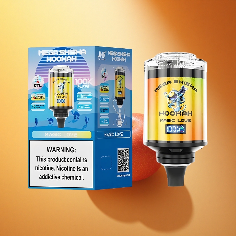 JNR Mega Shisha Hookah 100K Čarobna Ljubezen 60ml 2200mAh Tip-C