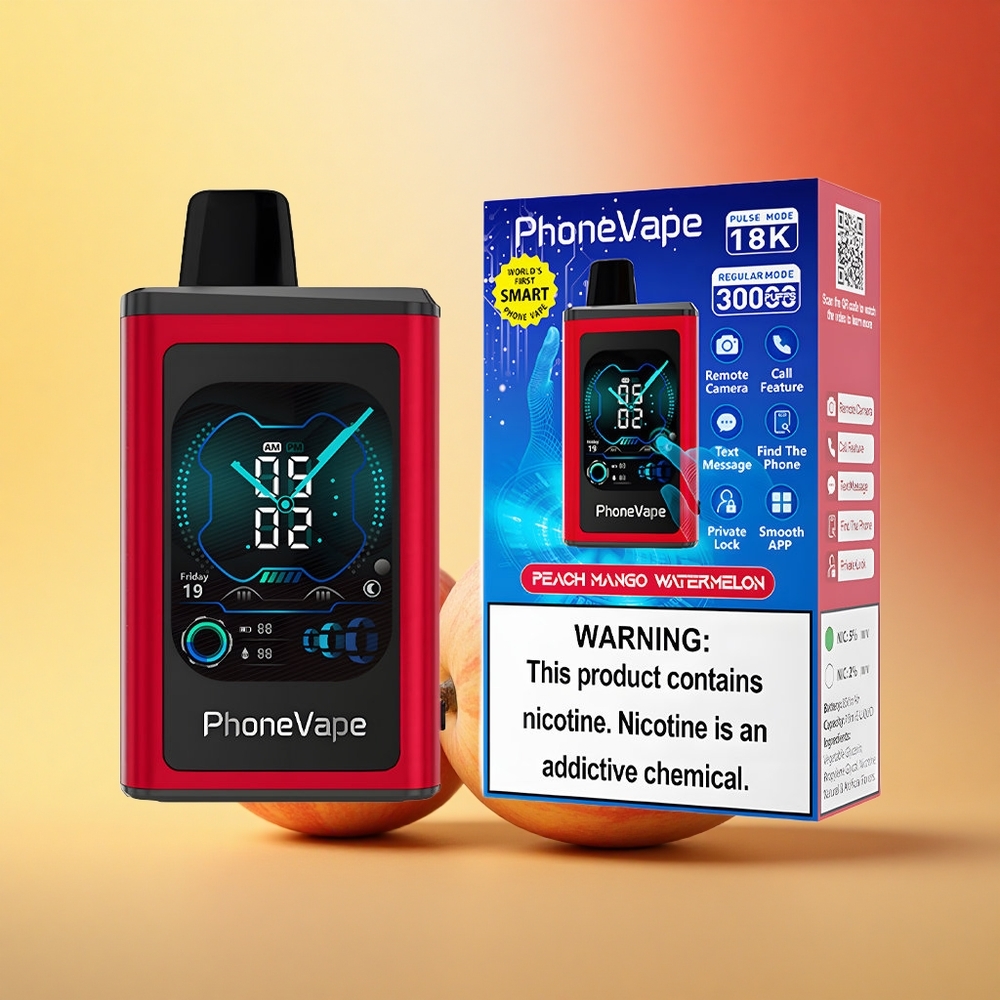 JNR PhoneVape 30000 Breskva Mango Lubenica s Turbo Načinom in Nastavljivim Zračnim Tokom