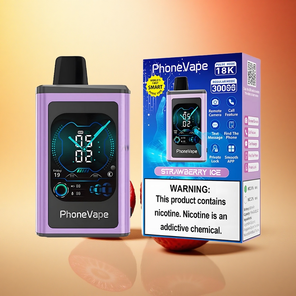 JNR PhoneVape 30000 Jagoda Led s Turbo Načinom in Nastavljivim Zračnim Tokom