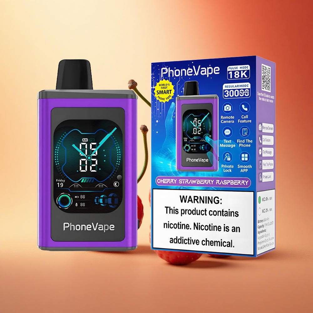 JNR PhoneVape 30000 Češnja Jagoda Malina Turbo Zrakokret App Nadzor