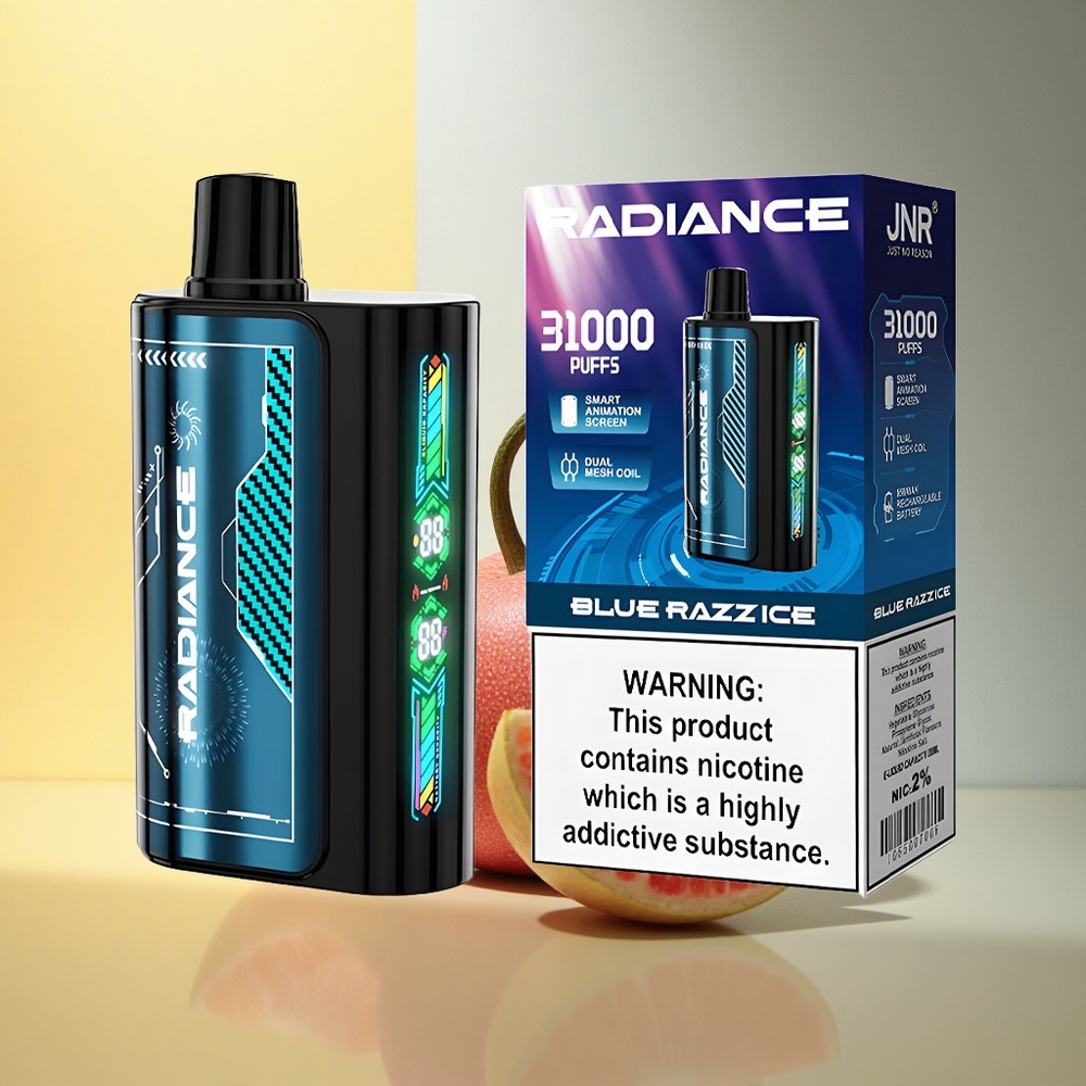 JNR Radiance 31000 Modra Malina Led z Dual Mesh Coil in 28ml E-tekočina