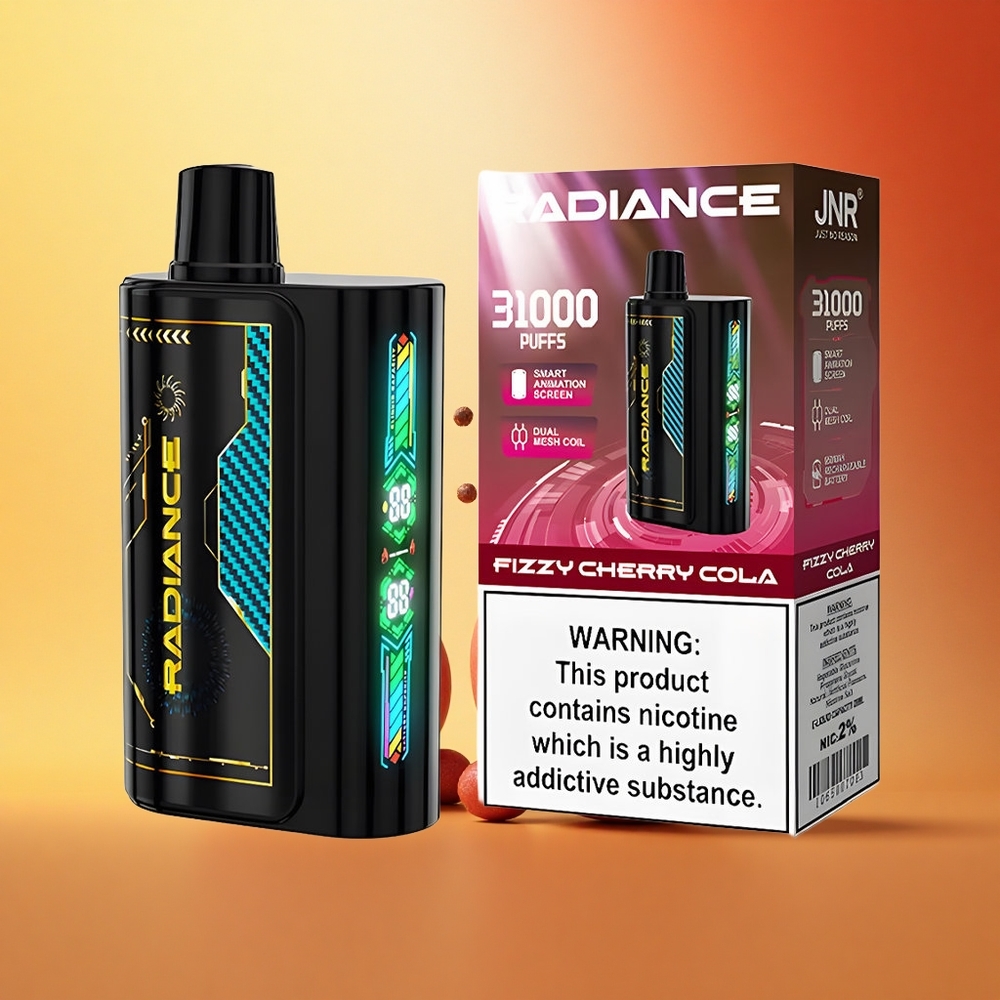 JNR Radiance 31000 Šampanjsko Češnjevo Kola z Dvojno Mrežasto Tuljavo in 28ml E-tekočine