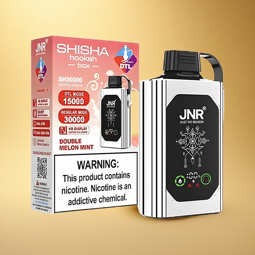 JNR Shisha Hookah Box 20500 Dvojni Melonni Metulj z HD zaslonom in 25ml tekočine