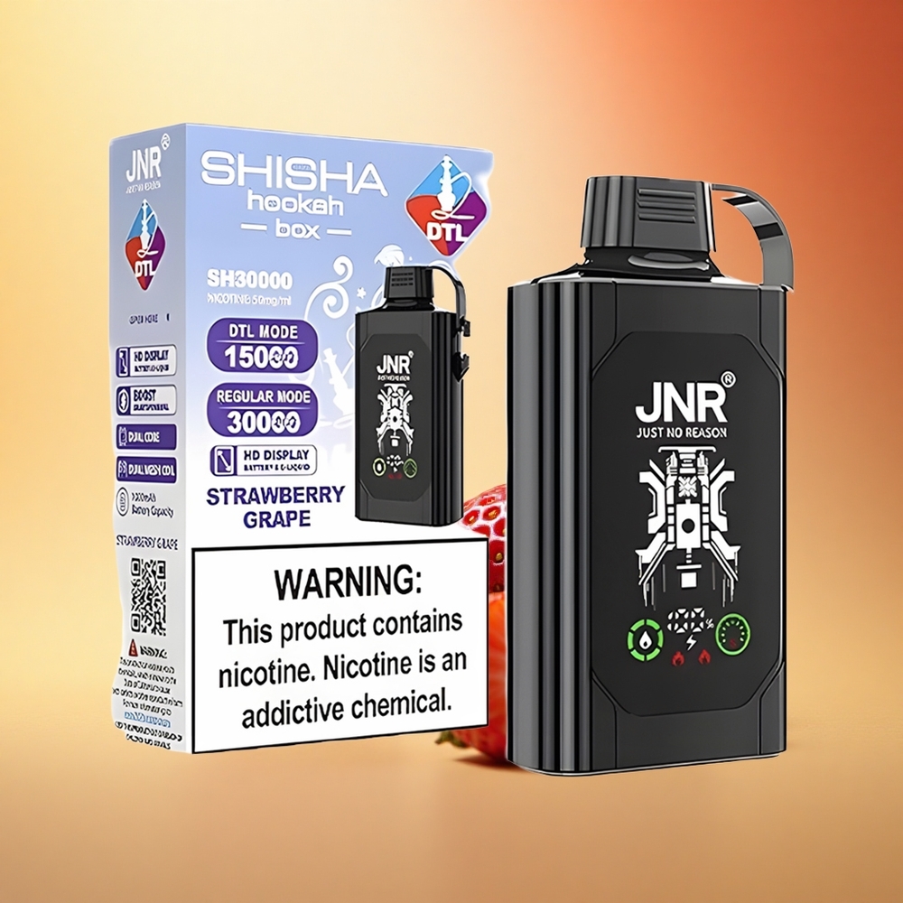 JNR Shisha Hookah Box 20500 Jagoda Grozdje Dual Mesh Coil & Dual Core Type-C Hitri Napolnitev