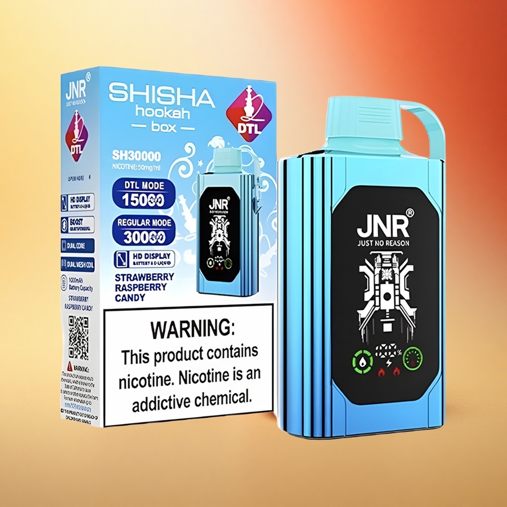 JNR Shisha Hookah Box 20500 Jagoda Malina Bonbon HD Dvojno Mrežasto Navitje & Dvojno Jedro Tip-C Hitro Polnjenje