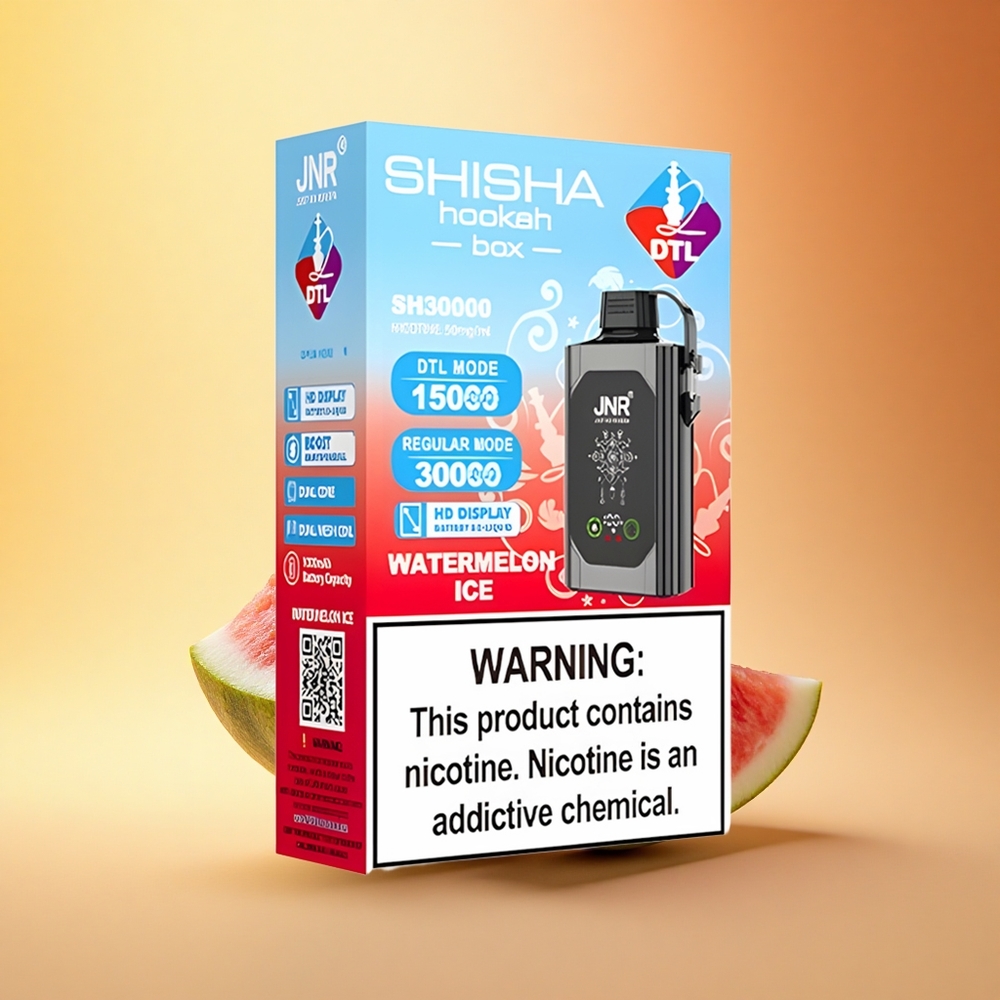 JNR Shisha Hookah Box 20500 Lubenični Led z HD Zaslonom in Dvojnim Mesh Kojem