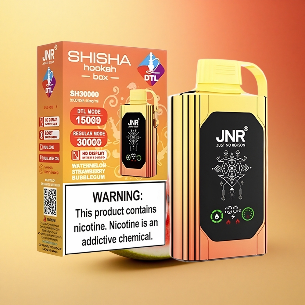 JNR Shisha Hookah Box 20500 Lubenica Jagoda Mehurčki Gumi z HD zaslonom, 25ml e-tekočine in Dual Mesh Coil