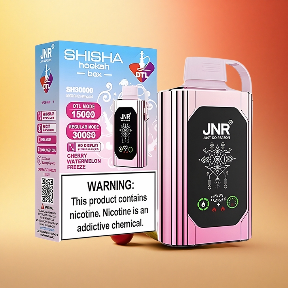 JNR Shisha Hookah Box 20500 Češnjeva Lubenica Zamrzitev z HD Prikazom in 25ml E-tekočino