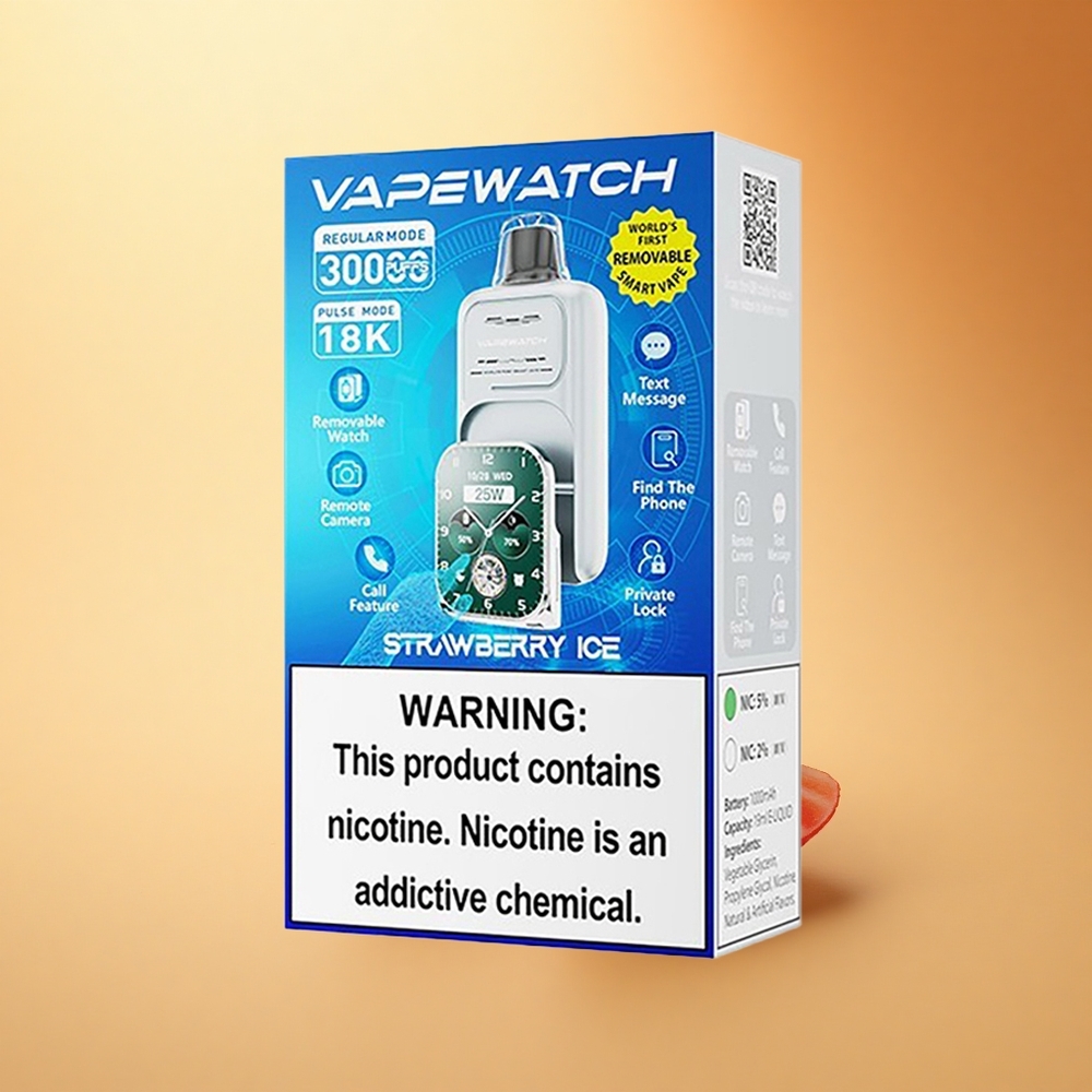 JNR VapeWatch 30000 Jagoda Led z Dvojno Mrežo in Hitrim Polnjenjem