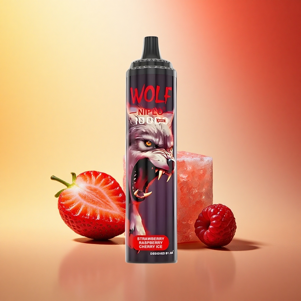 JNR Wolf Niplo 10000 Jagoda Malina Češnja Led z 1.0 Ohm Mrežasto Navitjo in 20ml E-tekočine