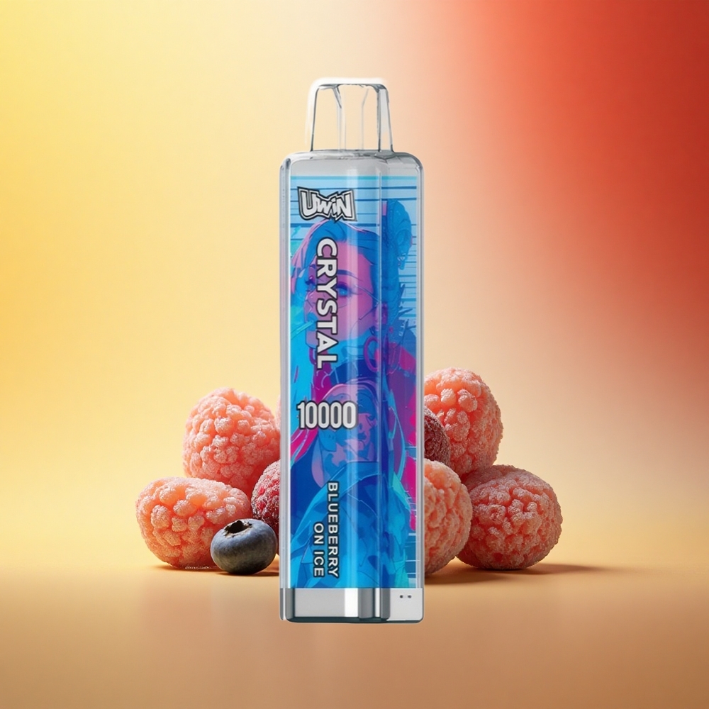 Uwin Crystal 10000 Puffs Borovnica Na Ledu z RGB Lučmi in 18ml