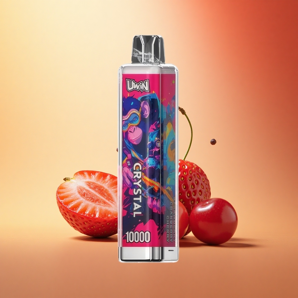 Uwin Crystal 10000 Puffs Jagoda Brusnica Češnja RGB Hitro Polnjenje 0.8 Ohm Mrežasta Tuljava