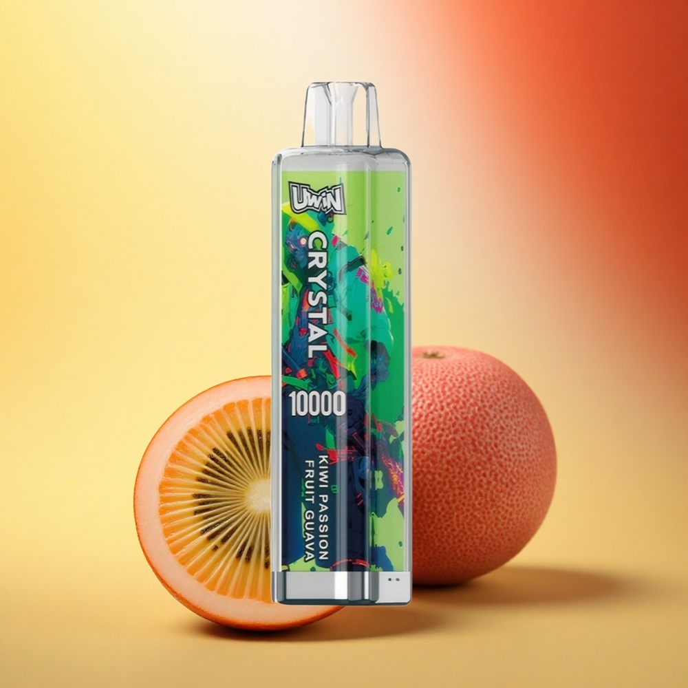 Uwin Crystal 10000 Puffs Pasijonirni Guava Kiwi z RGB osvetlitvijo in hitrim polnjenjem Type-C