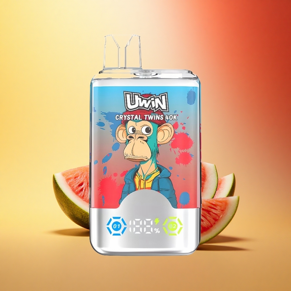 Uwin Crystal Twins 40000 Puffs Jagoda Lubenica Limeta Dvojni Okus 32ml Mesh Coil