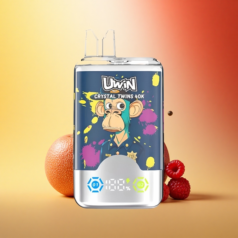 Uwin Crystal Twins 40000 Puffs Kivi Marakuča Gvajaba Malina Dvojni Okus 850mAh Tip-C
