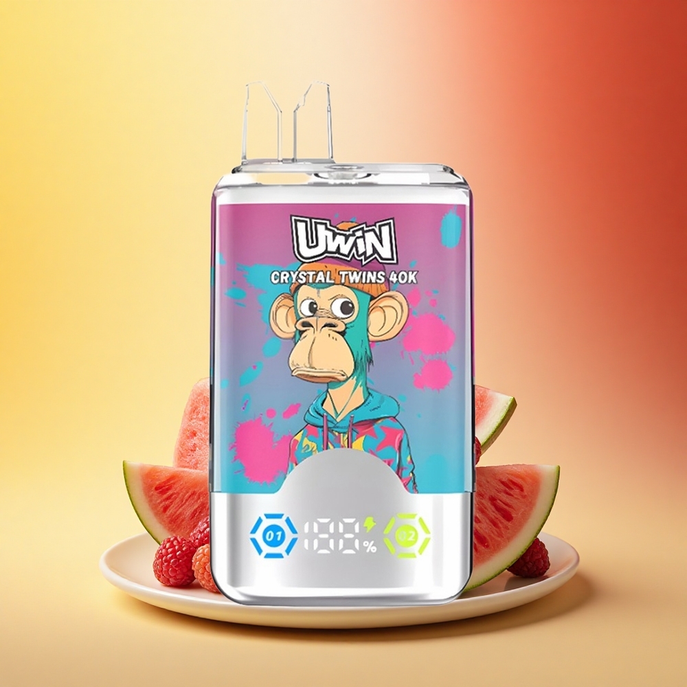 Uwin Crystal Twins 40000 Puffs Lubenica in Mešane Jagode Dvojni Okus 32ml 850mAh
