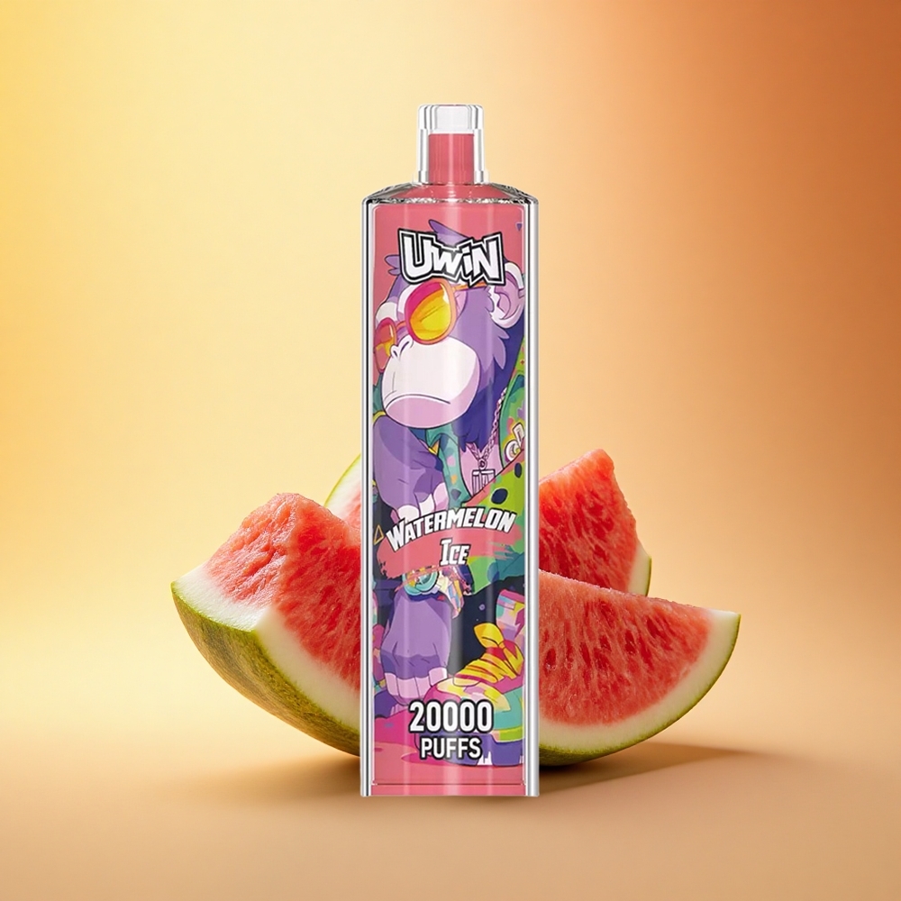 Uwin Shisha Hookah Crystal 20000 Puffs Lubenica Led z Mrežno Tuljavo in Tip-C Polnjenjem