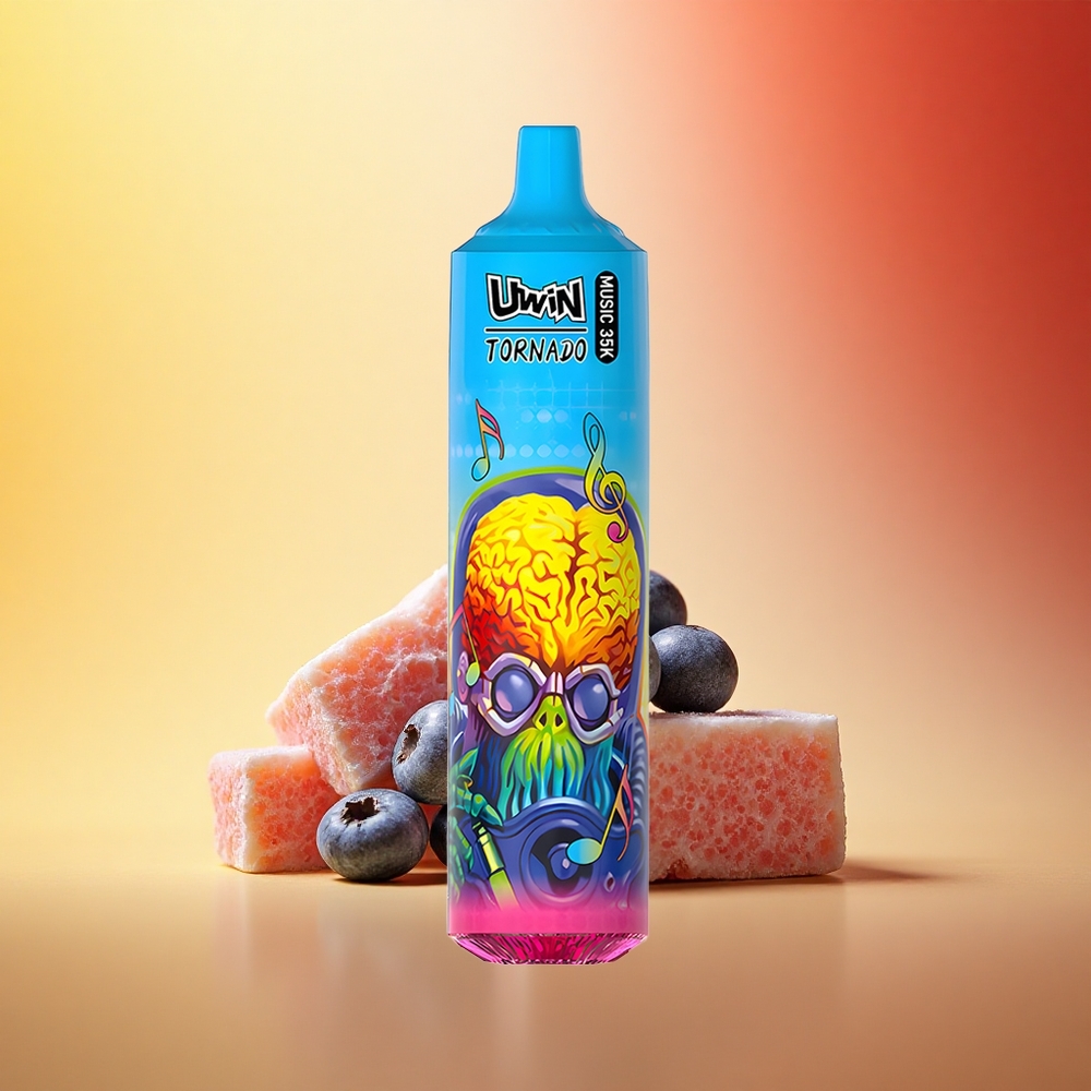 Uwin Tornado 35K Music Puffs Borovnica Na Ledu z 5% Nikotina in Typ-C Polnjenjem