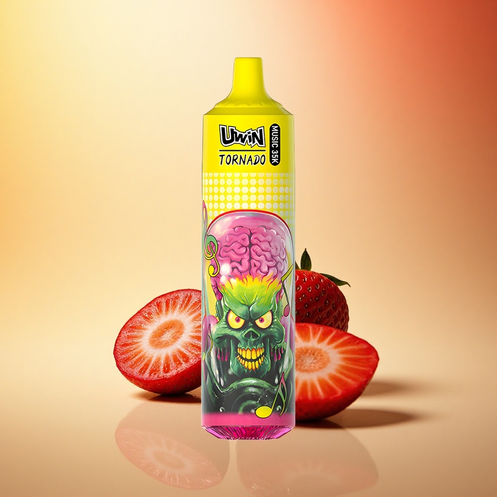 Uwin Tornado 35K Music Puffs Jagodni Led z 5% Nikotina in Tip-C Polnjenjem