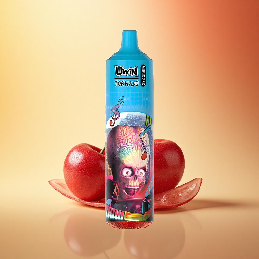 Uwin Tornado 35K Music Puffs Češnjev Led z Mesh Navojem in 600mAh Baterijo