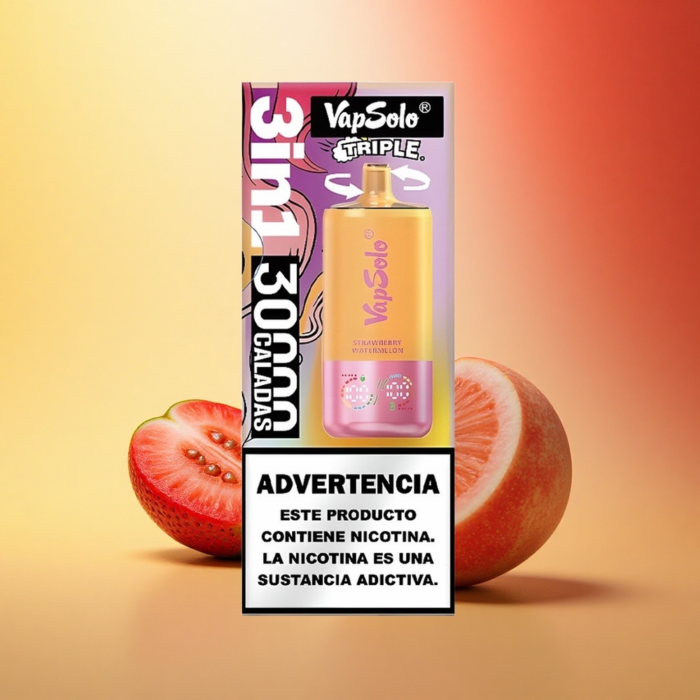 Vapsolo Triple 30000 Puffs Jagoda Lubenica & Limona Breskeva 40ml Type-C