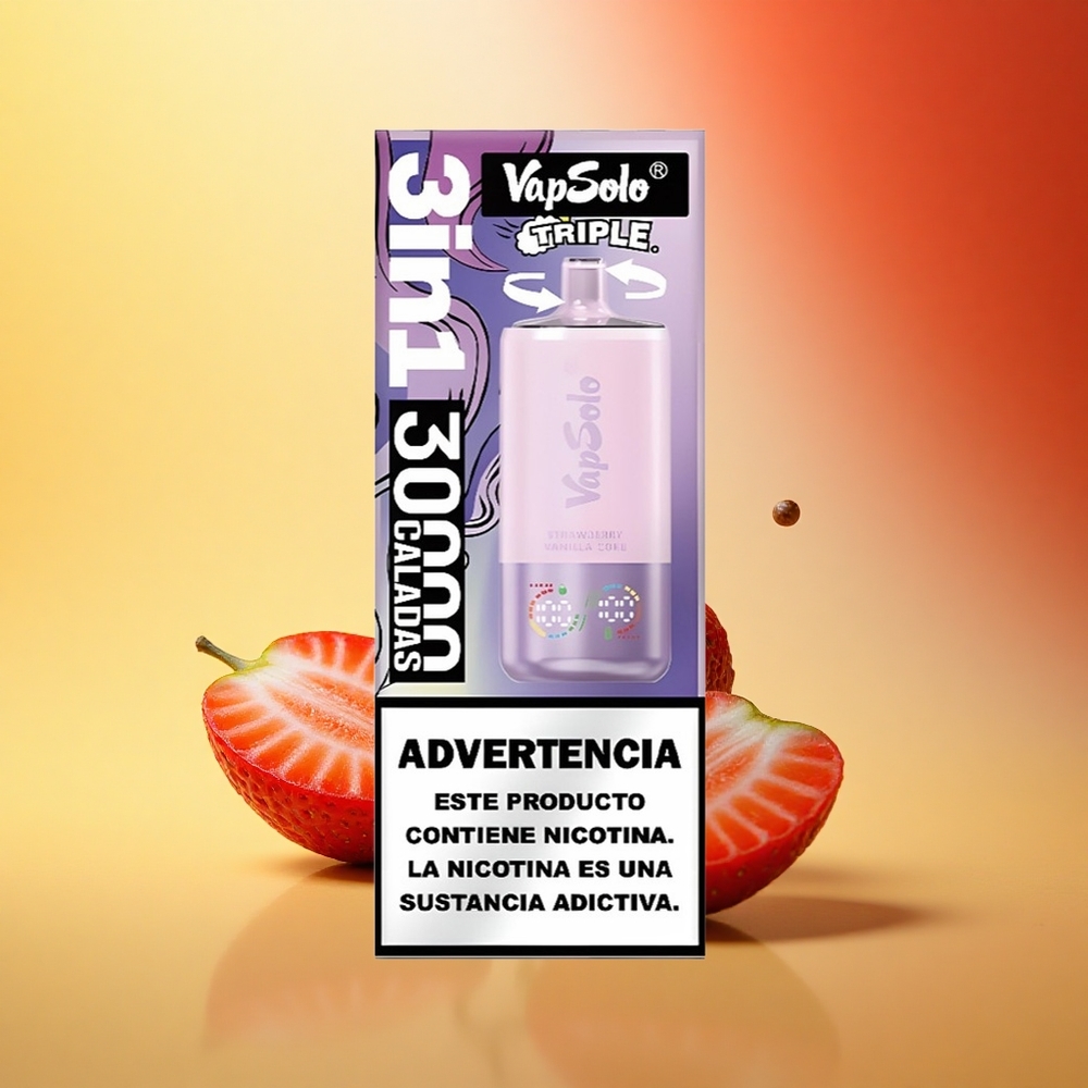 Vapsolo Triple 30000 Puffs Jagoda Vanilja Koks 40ml Type-C