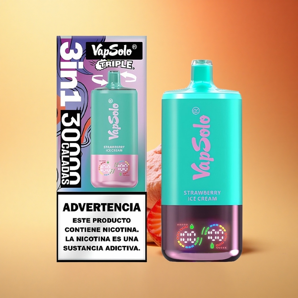 Vapsolo Triple 30000 Puffs Jagodni Sladoled 40ml Type-C 3