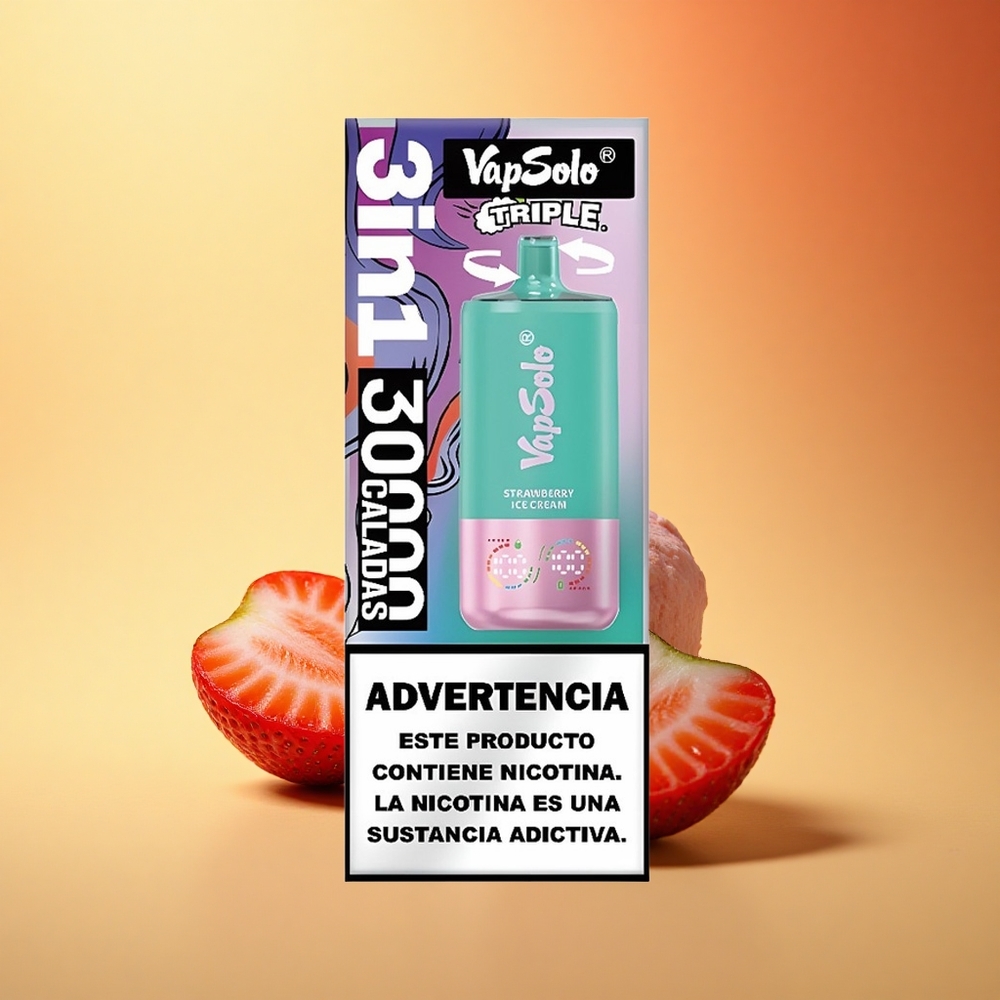 Vapsolo Triple 30000 Puffs Jagodni Sladoled 40ml Type-C 3
