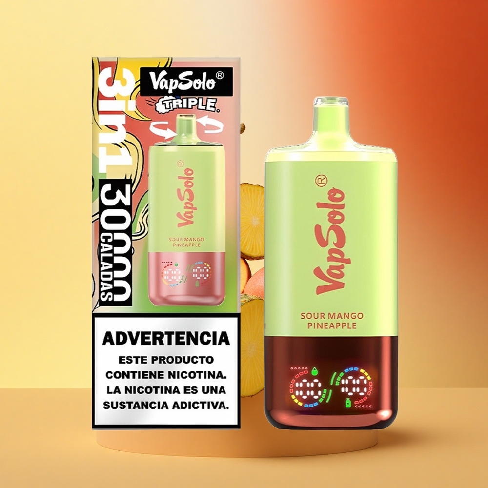 Vapsolo Triple 30000 Puffs Kislo Mangovo Ananas 40ml 3Rezervoar Type-C