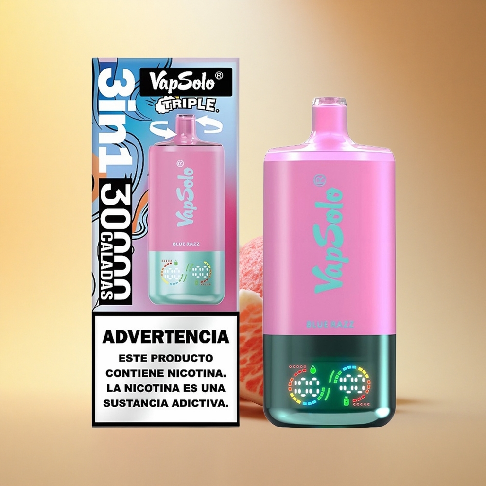 Vapsolo Triple 30000 Puffs Modra Malina 30000 Puffov Tip-C 40ml