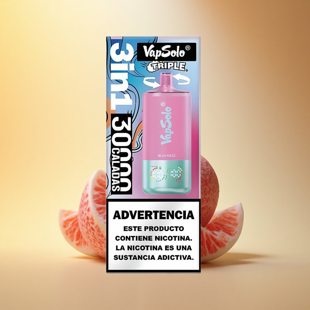 Vapsolo Triple 30000 Puffs Modra Malina 30000 Puffov Tip-C 40ml