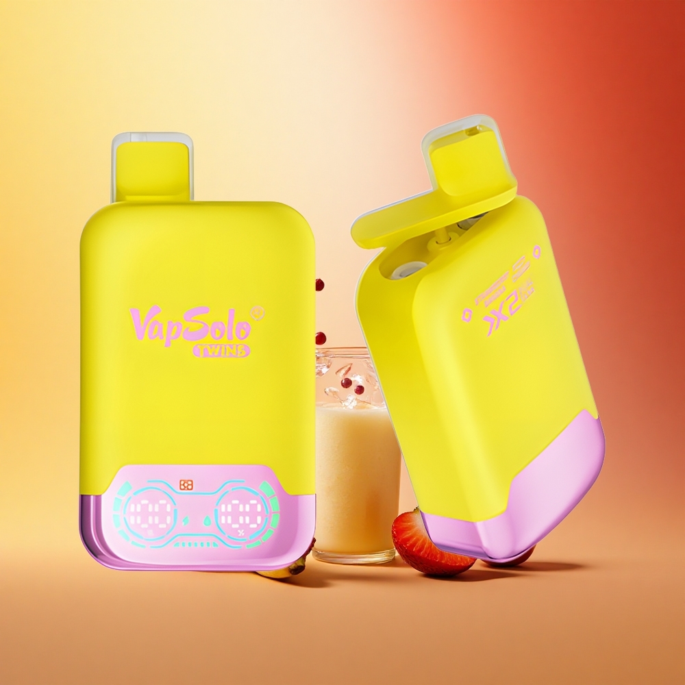 Vapsolo Twins 20000 Puffs Jagoda Banana & Gazirana Češnja 40ml Type-C Dvojni