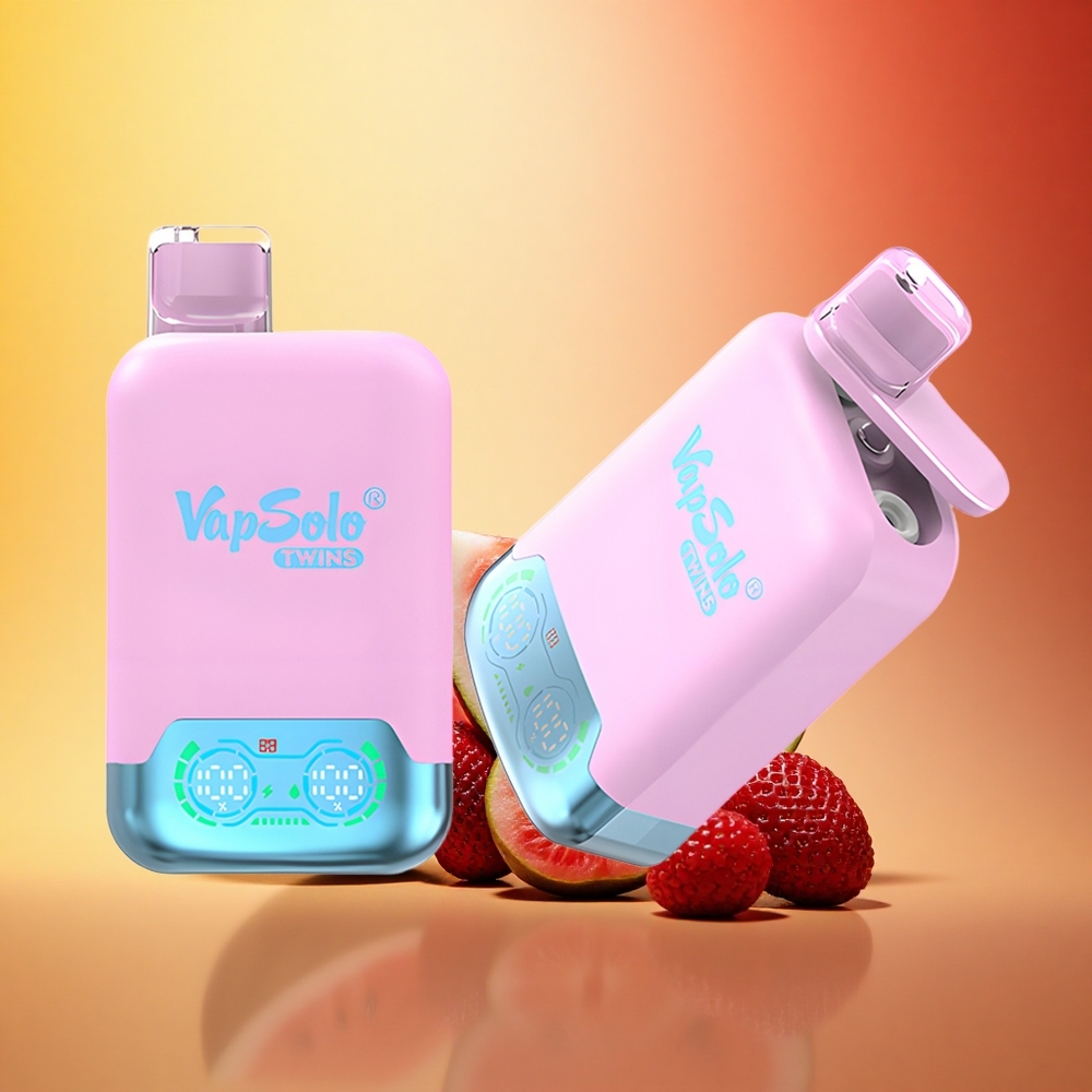 Vapsolo Twins 20000 Puffs Črni Ledeni Zmajev Sad Jagoda & Malina Lubenica 40 ml Dvojni Type-C