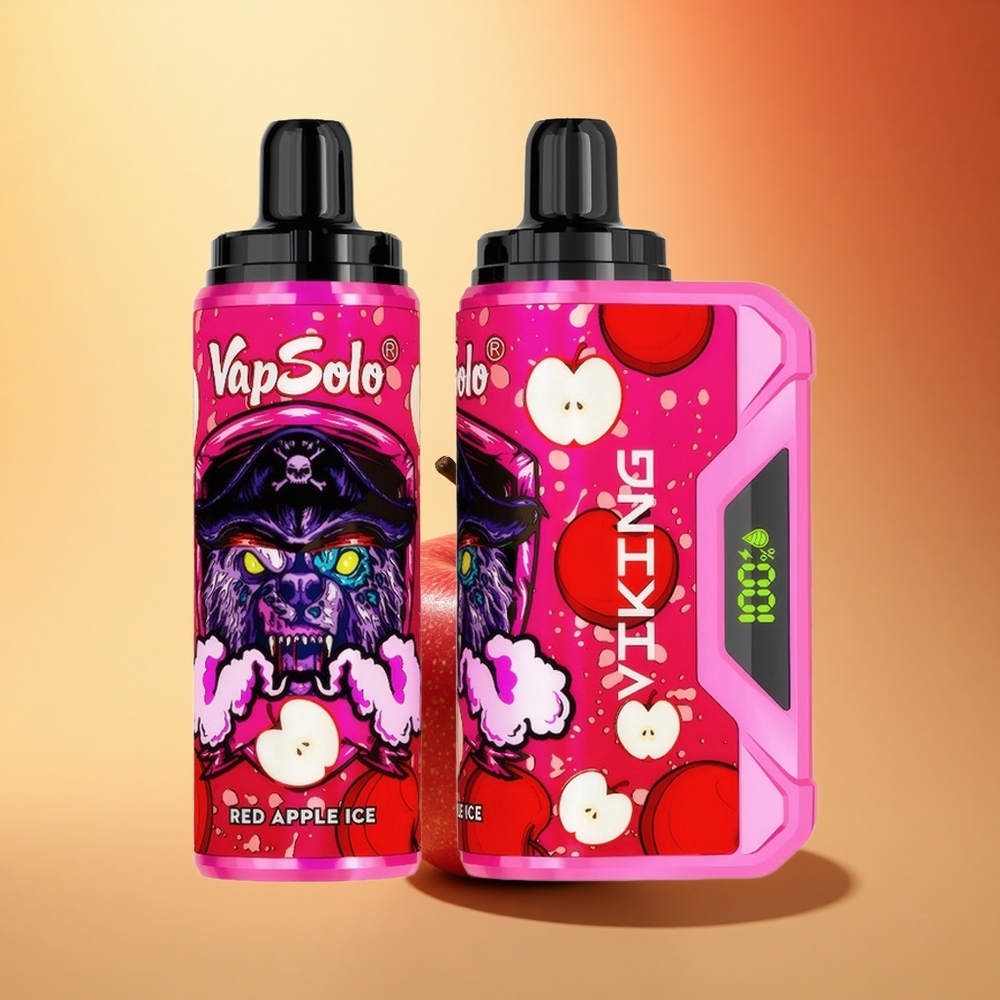 VapSolo VIKING 12000 Puffs Rdeče Jabolčni Led z 22ml in Tip-C